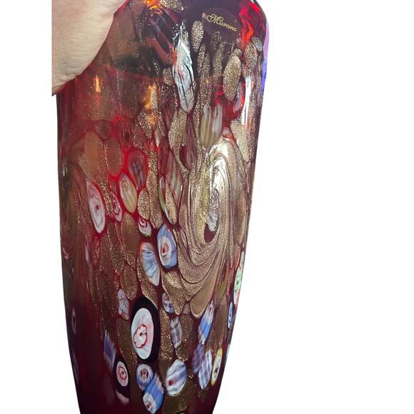 Superb MCM Giulio Radi A.V.E.M Millefiori Red Glass Vase c1950s - Picture 4 of 9